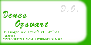 denes ozsvart business card